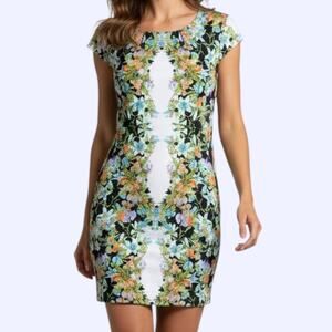 MAGLIA DRESS Women’s Size 8 Multi-Colored Pockets Sheath Floral Print Zip Back